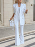 Damen Anzugset mit Straight-Leg Hose & Doppelreihigem Blazer
